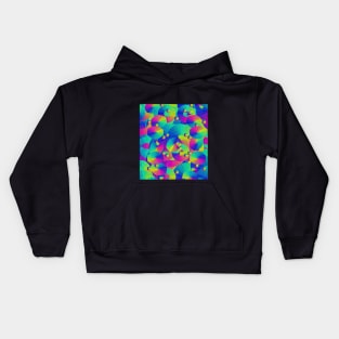 Rainbow Colored Circles and Rings Kids Hoodie